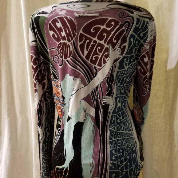 Vintage Jean Paul Gaultier Graphic Top Blouse L - Picture 3 of 8